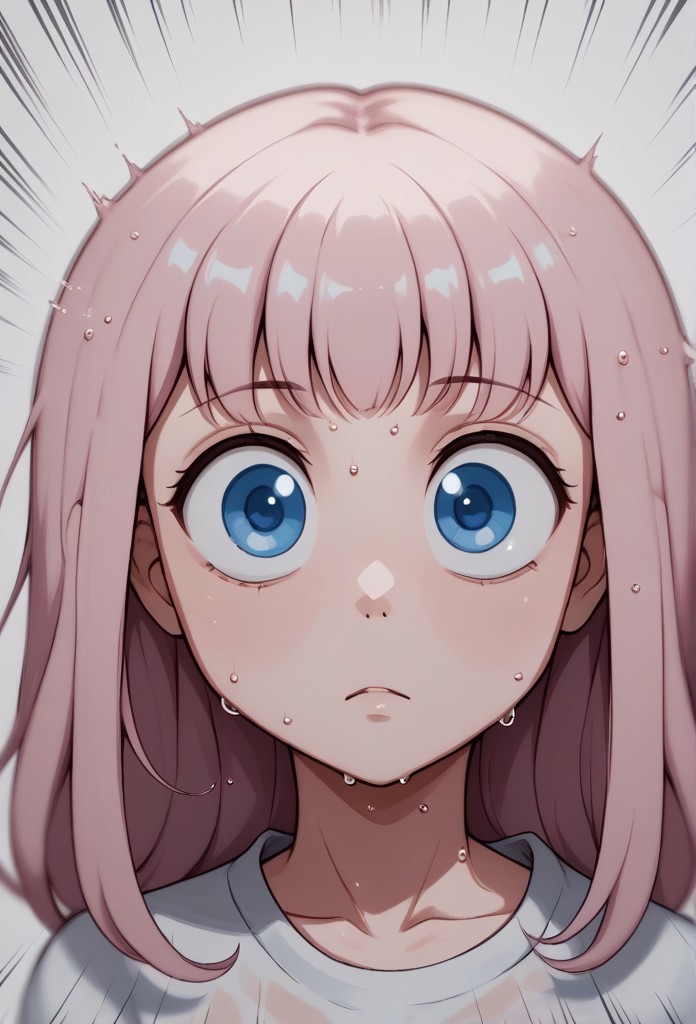 1girl, solo,detail1eye, desaturated, noise, blur, low contrast, wet, perfecteyes, Fujiwara_Chika, ,zPDXL3,SimplePositiveXLv2
