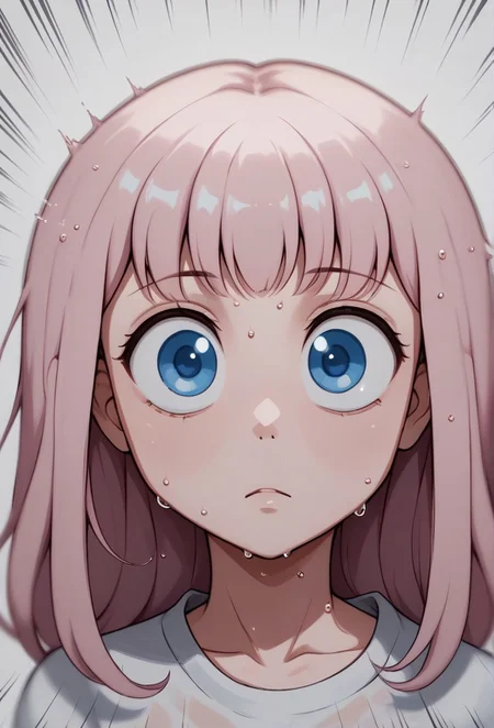 1girl, solo,detail1eye, desaturated, noise, blur, low contrast, wet, perfecteyes, Fujiwara_Chika, ,zPDXL3,SimplePositiveXLv2