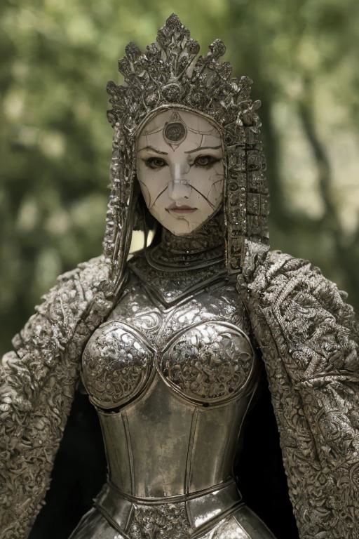 (masterpiece), (extremely intricate:1.3),, (realistic), 5caryma5k, portrait of a girl, scary  mask, the most haunted in the world, (haunted medieval armor), metal reflections, upper body, outdoors, intense night, far away haunted castle, professional photograph of a stunning woman detailed, sharp focus, dramatic, award winning, cinematic lighting, octane render, unreal engine, volumetrics dtx, (film grain, bokeh, blurry foreground, blurry background), crest on chest