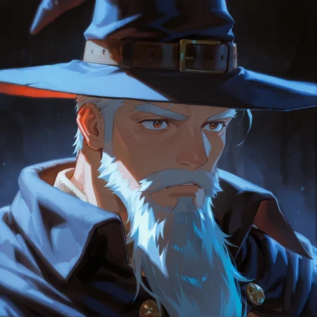 <lora:Morlock___Handyman_Saitou_in_Another_World-000009:.6> Morlock, White hair, short hair, brown eyes, long beard, wizard hat,
(upper body, face focus)
(very short hair), male focus, muscular male, muscular male, bara, mature, (bara, mature, facial hair, beard, full beard, sideburn, mustache, stubble), facial hair, bara, mature, aixiwuganda_(20222192), very awa, masterpiece, best quality, absurdres, newest, perfect quality, detailed background, intricate details,<lora:slider_Body Type_alpha1.0_rank4_noxattn_last:2><lora:Anime Summer Days 2 Style SDXL_LoRA_Pony Diffusion V6 XL:.6><lora:merged:.7>, DARK, DARK BACKGROUND, LOW-KEY LIGHTING <lora:slider_cfg_scale_boost:.7><lora:Artist6p:.55>, Artist6p, Artist04p,<lora:slider_il_brightness_slider_d1:-.5><lora:slider_il_contrast_slider_d1:-.25>,<lora:addon_illustriousXLv01_stabilizer_v1.121:.5>