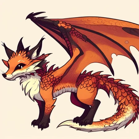 fox-dragon hybrid <lora:[XL]Dragon_blood:1>