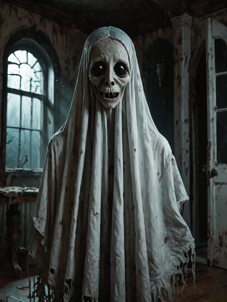 score_9, score_8_up, score_7_up,horror, creepy, nightmare, scary, very detailed, white ghost, no mouth, indoors, night, arms, old manor, looking at viewer, black eyes<lora:white_ghost:1>