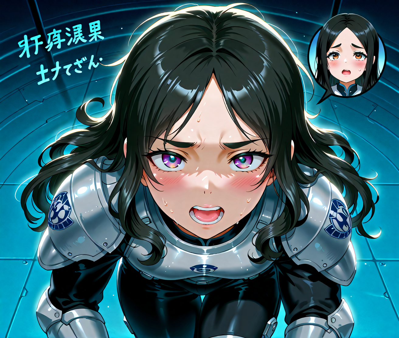 PonyScores7, source_anime, IllustriousQual, Mdastarou, <lora:natsumi_style:0.5>, <lora:by_usakun-pony:0.4> by usakun, <lora:Akina_Bbw_Style_-_PonyXL:0.2> AkinBw
BREAK (Close-Up Shot)
BREAK 1girl, mature female, (round face:1.2), (thick eyebrows:1.3), (curvy), round-chin, caucasian, (plump face), <lora:Round_face:0.2>, <lora:ETO_OCPonyXL:0.3> eto_oc, skindentation, (plump), thick thighs, wide hips, busty, voluptuous, lips, <lora:venus body PonyXL:0.3>, <lora:shinyskin2:0.2> glistening skin
BREAK  (((curly hair), long hair, (black hair:1.4), (parted hair:1.7), messy hair, kinky curls, <lora:hairdetailpxl:0.2> hairdetailpxl))
BREAK ((half green and brown eyes), (colorful eyes), (multicolored eyes), (downturned eyes:1.4), <lora:expressive eyes:0.2> expressive eyes, <lora:eyedetailpxl:0.2> eyedetailpxl, <lora:Eyes_High_Definition:0.2> EyesHD)
BREAK ((confused look, furrowed brow, slightly open mouth,  <lora:Expressive_H:0.2> Expressiveh, <lora:Emotional_Anime_Expressions_PonyXL_Concept:0.2> emotional, <lora:Best_Facial_Expression_LoRA_PONY:0.2>, looking at viewer, <lora:Detailed expressive EXEV style -XL Pony V1.0:0.2> FaceDetail))
BREAK ((symbolic enchantment, tracing magical symbols in the air))
BREAK maverick Plate armor breastplate adorned with cherry blossom engravings, samurai pants with crane embroidery, metal kabuto helmet with metal mask, lacquered leather boots
BREAK (((defending a vulnerable space station from potential threats, the spaceship patrolling the perimeter)))
BREAK <lora:xl_more_art-full_v1:0.2>, <lora:aesthetic_anime_v1s:0.2>, <lora:EpicF4nta5yXL:0.2>, <lora:detailxl:0.2> detailxl, <lora:Fant5yP0ny:0.2>, best quality, amazing quality, best aesthetic, absurdres, illustration, Volumetric_Lighting, ultra-detailed, very aesthetic, intricate details, 8k, masterpiece, best_quality
BREAK Stable_Yogis_PDXL_Positives, <lora:Complicated fantasy portrait - XL Pony V2.0:0.2>, <lora:HDA_Detailer:0.3>, HDA_FatGirlXL