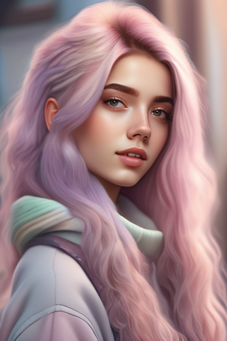 beautiful girl, 18 years old, pastel hair, high details, 8k, close up portrait, <lora:Lexica_XL_V1:1>