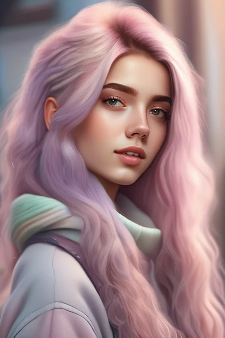beautiful girl, 18 years old, pastel hair, high details, 8k, close up portrait, <lora:Lexica_XL_V1:1>