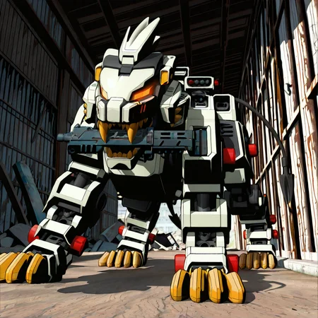 (masterpiece, best quality, amazing quality, very aesthetic, absurdres, newest,),(solo),3d \(artwork\),
(<lora:Liger_Zero:1>,liger zero, feral,),
ruins,paws,4 toes,gun in mouth,