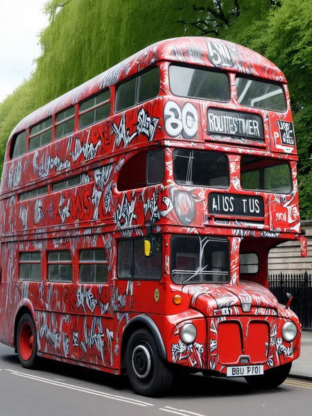 ais-graffiti routemaster bus in London <lora:Graffiti_SDXL:1>