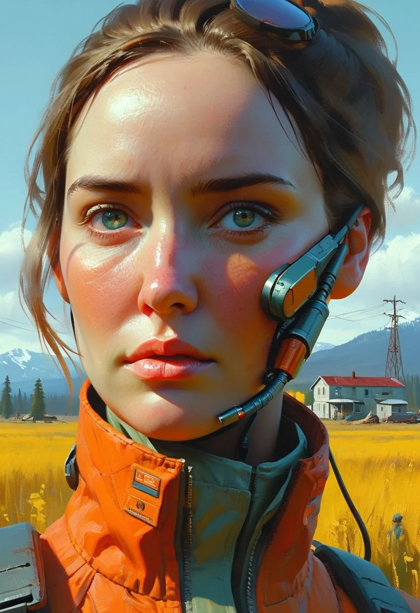 "Tool"'s Album Cover style.
Portrait of "Alyx" (from Half-Life 2).
By "Simon Stalenhag".
Life-like details.
Cinematic. 
Dramatic. 
Dynamic. 
Extremely refined lines and and shapes.
Extremely refined details on objects.
Sharp details.
Wide range of colors.
Many details everywhere. Ray-Tracing. Anti-Aliasing. Realistic soft shadows. Low saturation colors. Insane quality. Insane resolution. Insane details. Masterpiece. 32k resolution.