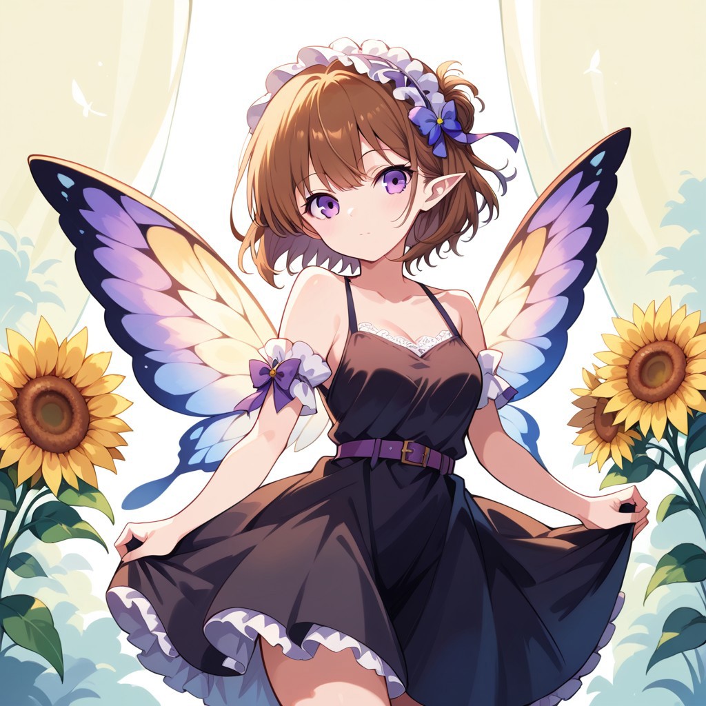 score_9, score_8_up, score_7_up, source_anime, sn0wdr0p, dress, flower, sunflower