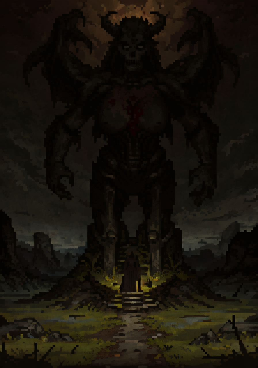 (evocative masterpiece),best quality,very complex hyper-maximalist overdetailed , detailed,finely detailed features,high quality, high-definition, extremely detailed, (highres), original, extremely detailed 8k wallpaper, (an extremely delicate and beautiful),wide angle, 4k,8k,uhd,nsfw,Middle Earth, Mirkwood <lora:Fantasy:1>,giant statue of mother of demons,made of stone,lilith from diablo IV,large breasts,devil,bust,part of land,grown into the ground,in background, horror \(theme\),pedestal,foreground,middle ground,background,intricate detailed environment,dark atmosphere, shadows,atmospheric lighting, floating particles, corrupted by eldritch power,moss,moisture,(amputee,no arms,no legs:1.3), fantasy,(covered in grass) <lora:Style_of_the_Winds:0.5> <lora:incaseStyleLora_incaseAnythingV3Lora:0.5> <lora:horror_slider_v21:3> <lora:DarkestDungeonV2:0.25> <lora:LilithDiabloV2:0.5>