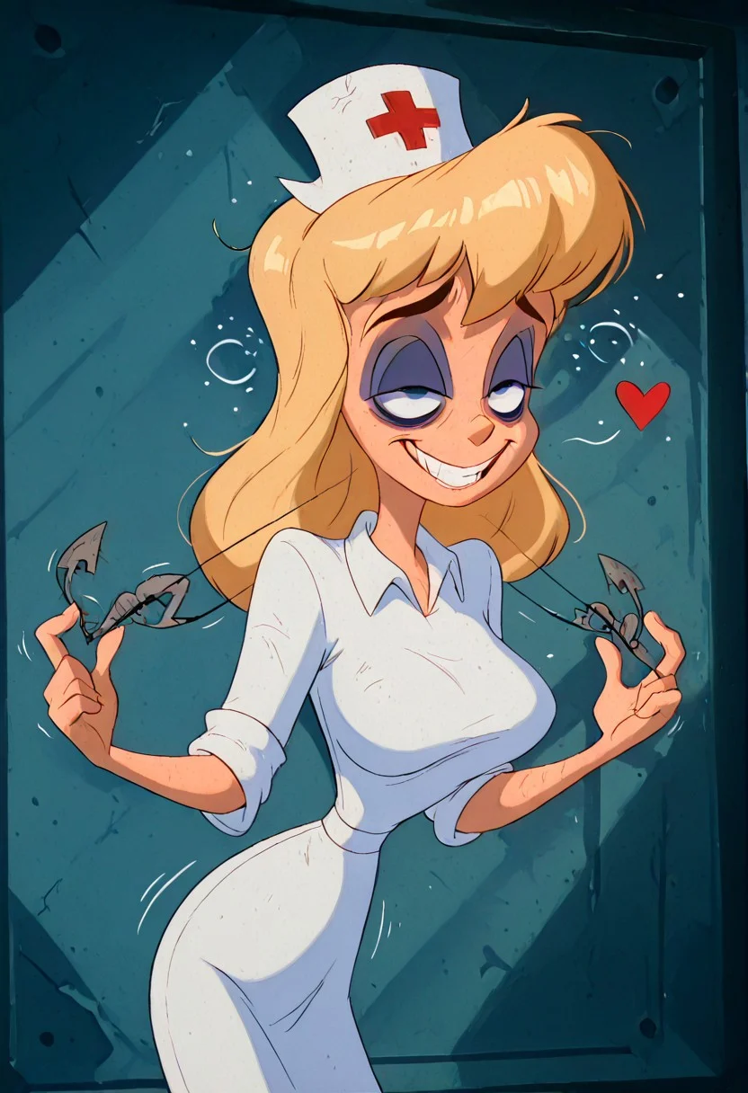 masterpiece, best quality, amazing quality, absurdres,(((((hospital office))))),(((((dramatic light))))), (((hiding her emotions))),(((trying to be calm))), (((((((envying:3))))))),(mad:3),(grin:3),(exciting:2.5),(in love:2),(horny:2),(shy:2),(emotional:2),(painful:2),(frustrating:2),(tired:2.5),(((((((((Constricted Pupils))))))))),(((hellonurse))), ((extremely painful:2),(fear:2),(terror:2),(insulting:2),((((((extremely malicing)))))),blonde hair, teal eyes, (((1girl))), alone, big breasts,((((slim body))))),eyeshadow, twerking,((((tight dress)))), ((((white nurse dress)))), Heloise Nerz, hellonurse, dirty, detailed body, detailed face, highly detailed body, highly detailed face, dynamic pose, posing, ((((((angsty))))), (((((furious)))))), (((((submissive)))))), 1girl, dirty messed burnt blonde hair, wounds, hit herself, selfharm,terror,(((((((((((bags under eyes))))))))))), blue eyes, eye twitching,confused, humiliated face, depressed face, black eyes, extremely broken heart, wall eyes, shaggy hair,smashed mouth, crazy emotion, narrow waist