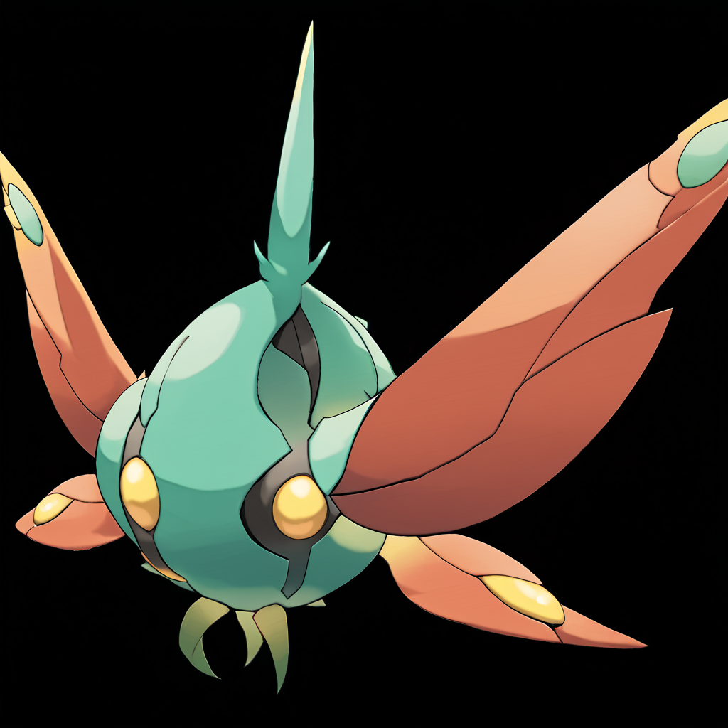 <lora:pokemon_pony_xl:1>, watercolor creature art like pokemon, Type: Dark Fairy, Type: Steel, Egg Group: Amorphous, is a pokemon creature that Its tears turn into Yellow pearls upon touching the ground a rare and precious byproduct of its sorrow,It can clap its hands creating a Orange shockwave that stuns prey and predators alike,It has a collar of Red fur that stands on end to make the creature appear larger and more menacing to adversaries,The animal's spine is flexible allowing it to contort into Turquoise shapes previously thought impossible,A Green crystal grows on its back, absorbing the energy of the sun and glowing with a fierce intensity score_9, score_8_up, score_7_up, score_6_up, score_5_up, score_4_up.  Simple black background, (Masterpiece:1.3) (best quality:1.2) (high quality:1.1)