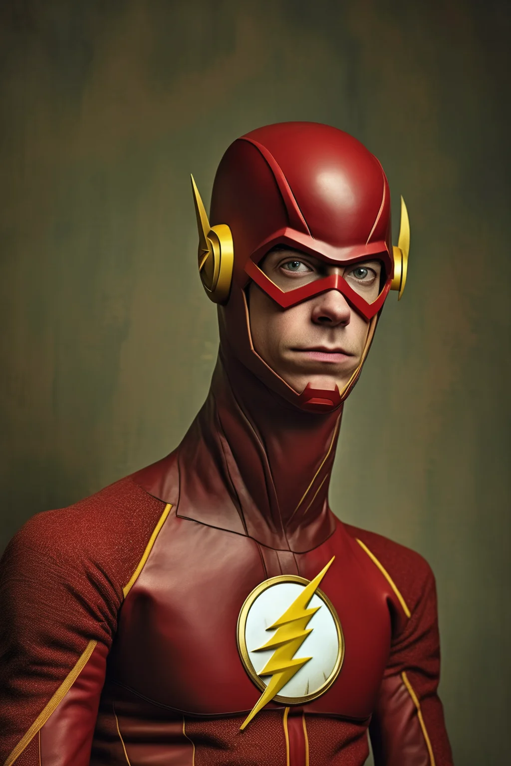 <lora:Sacha Goldberger Style:1>Sacha Goldberger Style - Portrait photography of a the flash from DC comics, film