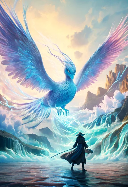 Dave the Duck facing giant alien monsters, whimsical fantasy scene, Gandalf the Grey battling Voldemort in the background, pure magic flowing through the air, vibrant colors, dreamlike atmosphere, digital art, art by Yuumei and Ross Tran, 8k resolution, concept art with a focus on environmentalism and femininity, characters in action, pastel colors, detailed and imaginative composition. 
concept-art, fantasy, epic, majestic, magical, dreamy, perspective, light and shadow, moody, epic, 
beautiful, painterly, aesthetic, textural, vivid, vibrant, intricate details, highly detailed, ultra-detailed, absurdres, 
novuschroma53 style, DonMM4g1cXL, aid291, bosstyle