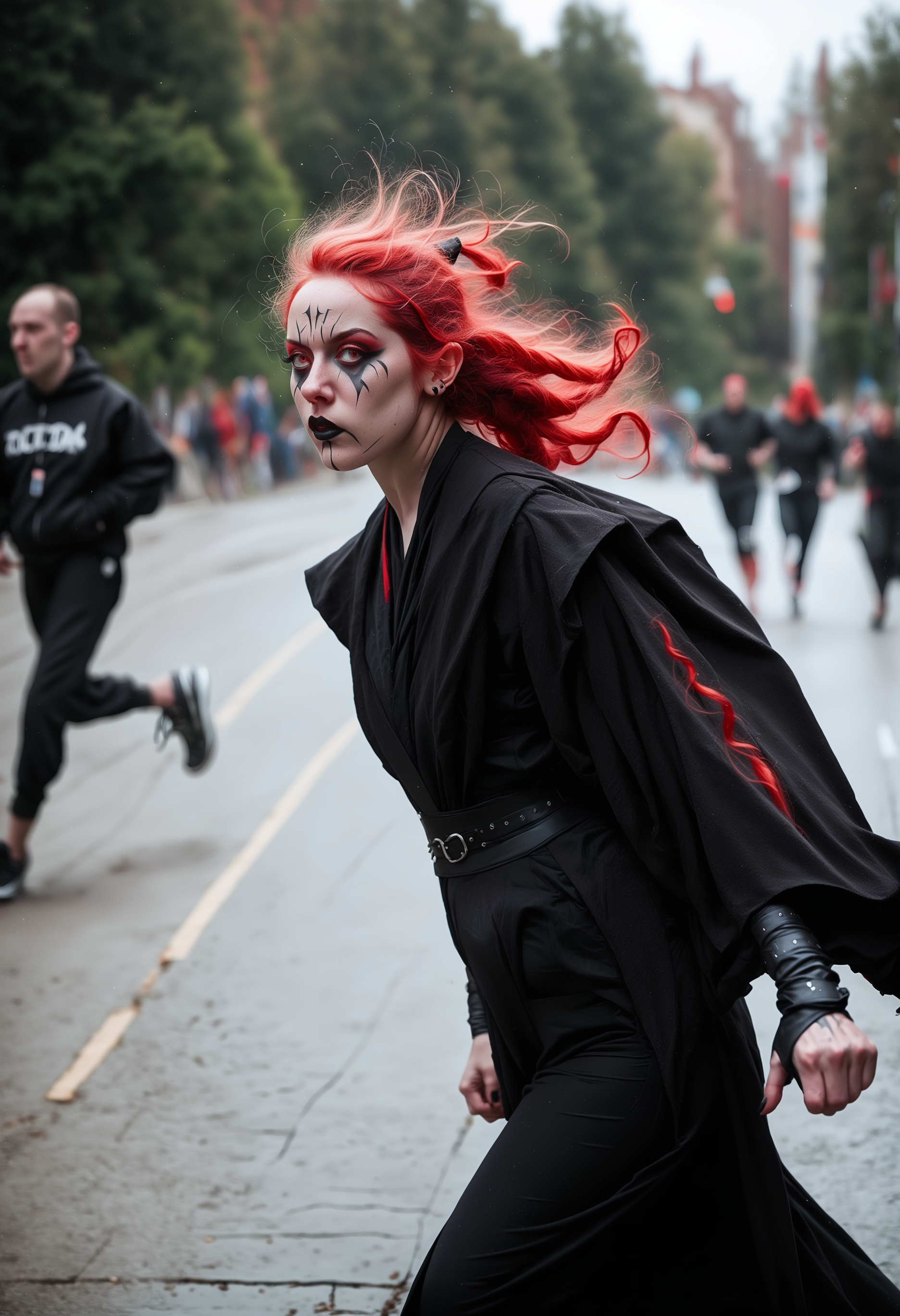 score_9, score_8_up, score_7_up, score_6_up, score_5_up, 1girl,young,red hair,jogging,
sith outfit
,<lora:SithPony-000030>