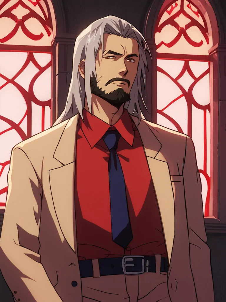 score_9, score_8_up, score_7_up, volumetric lighting,
akai, a man with long hair and a red shirt, solo, 1boy, grey hair, male focus, facial hair, parody, formal, suit, beard
<lora:akite_pony_v1_mx:0.95>