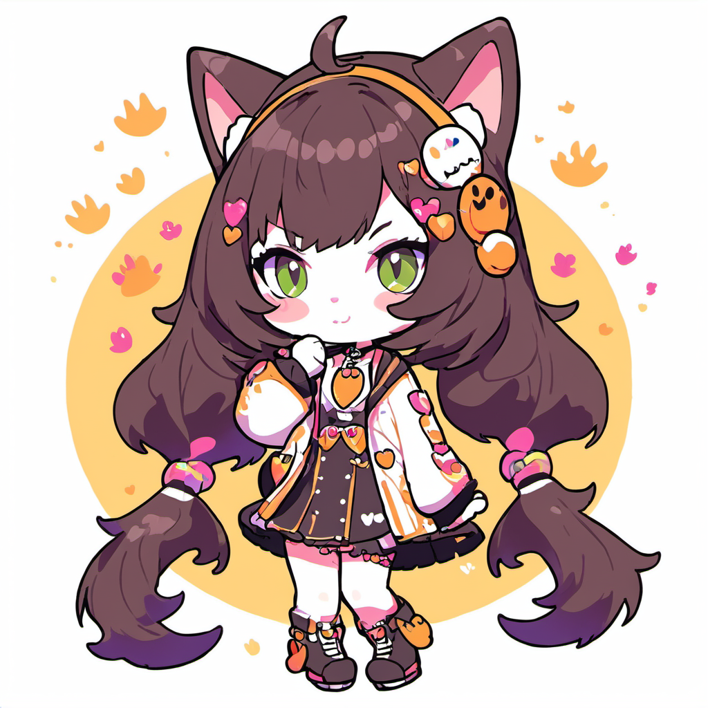 <lora:chibi_anime:1>One cat girl