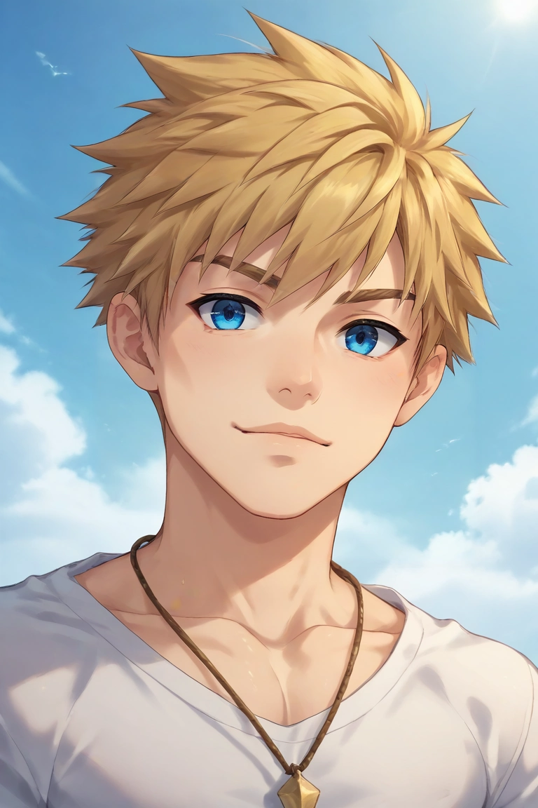 score_9, score_8_up, score_7_up, , rating_safe, , , , , 1boy, solo, male focus, <lora:connor_bleufin_pony:0.92>, connor_bleufin, blonde hair, blue eyes, short hair, spiked hair, , necklace, , , homburg, <lora:sdxl_lightning_8step_lora:1>