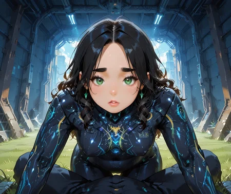 IllusP0s, PonyScores7, source_anime, ah1, IllustriousQual, interesting, exciting, spectacular, wonderful, 
BREAK <lora:xl_more_art-full_v1:0.2>, <lora:aesthetic_anime_v1s:0.2>, <lora:EpicF4nta5yXL:0.2>, <lora:detailxl:0.2>, detailxl, <lora:Fant5yP0ny:0.2>, amazing quality, best aesthetic, absurdres, illustration, Volumetric_Lighting, ultra-detailed, very aesthetic, intricate details, best_quality
BREAK ((throat swabbing)),
BREAK Stable_Yogis_PDXL_Positives, AS-Adult, <lora:Complicated fantasy portrait - XL Pony V2.0:0.2>, bad-hands-5, <lora:HDA_Detailer:0.3>, <lora:natsumi_style:0.5>, <lora:by_usakun-pony:0.4>, by usakun, <lora:Akina_Bbw_Style_-_PonyXL:0.2>, AkinBw, ((Extreme long shot)),
BREAK 1girl, mature female, (curvy), round-chin, caucasian, <lora:ETO_OC_Illustrius:0.5>, eto_oc, skindentation, (plump), thick thighs, wide hips, busty, voluptuous, <lora:venus body PonyXL:0.3>, <lora:shinyskin2:0.2>, glistening skin, HDA_FatGirlXL, 
BREAK ((<lora:LivewireCyborgBodysuitILL:0.8>, cyborg bodysuit, science fiction,robot, robot joints, livewire)),
BREAK (curly hair), long hair, (black hair:1.4), (parted hair:1.7), messy hair, kinky curls, <lora:hairdetailpxl:0.2>, hairdetailpxl,
BREAK (half green and brown eyes), (colorful eyes), (multicolored eyes), (downturned eyes:1.4), <lora:expressive eyes:0.2>, expressive eyes, <lora:eyedetailpxl:0.2>, eyedetailpxl, <lora:Eyes_High_Definition:0.2>, EyesHD, (round face:1.2), (thick eyebrows:1.3), (plump face), <lora:Round_face:0.2>, lips, 
BREAK ((Disdainful, Raised eyebrows turned-down lips curled nose conveying contempt or disdain expression)), <lora:Expressive_H:0.2>, Expressiveh, <lora:Emotional_Anime_Expressions_PonyXL_Concept:0.2>, emotional, <lora:Best_Facial_Expression_LoRA_PONY:0.2>, looking at viewer, <lora:Detailed expressive EXEV style -XL Pony V1.0:0.2>, FaceDetail,
BREAK (((spaceship engine room, dimly lit with the glow of diagnostic screens, the hum of power conduits, the occasional hiss of steam escaping))), <lora:Background Detailer - SDXL:0.8>, 4k, 8k, Ultra HD, Masterpiece, Best quality, Detailed background, <lora:Add_more_details_V2_XLpony:0.4> full_details,