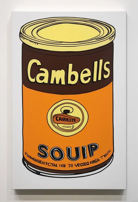 VegemiteArt, cambells soup can by Andy Warhol but instead it's Vegemite