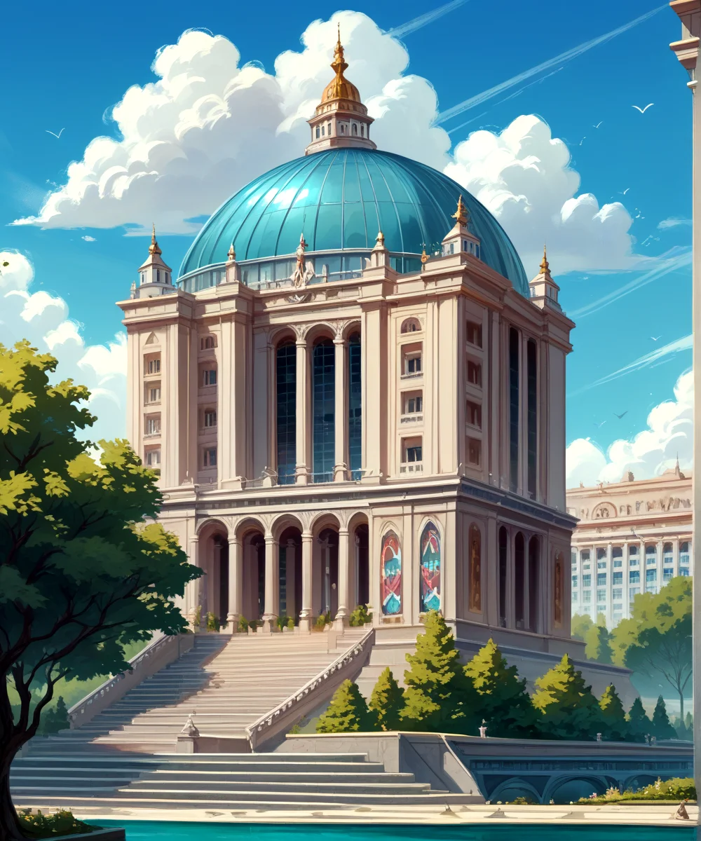 score_9, score_8_up, score_7_up,
<lora:Authoritarian_Architecture_(Architecture)_(Pony)_(AD):0.8> authoritarian, scenery, building, city, cityscape, architecture, monumental architecture,
8K, In'ei, chiaroscuro, soft natural volumetric cinematic perfect light, perfect depth of field shot, ray tracing, photometry, beautiful, subsurface scattering, idealized modern city, wide beautiful boulevards, busy city center, parks and manicured lawn areas, large parks, plazas, skyscrapers, hyper detailed, art by Thomas Kinkade, detailed background, detailed photographic fluffy anime clouds, Unreal Engine, CGI render, absurdly detailed, modern era photograph, masterclass oil painting,
BREAK zPDXL, zPDXLxxx, <lora:wowifierXL:0.2> art by mooncryptowow <lora:sdxl_lightning_8step_lora:0.4> <lora:detailed_notrigger:0.5>