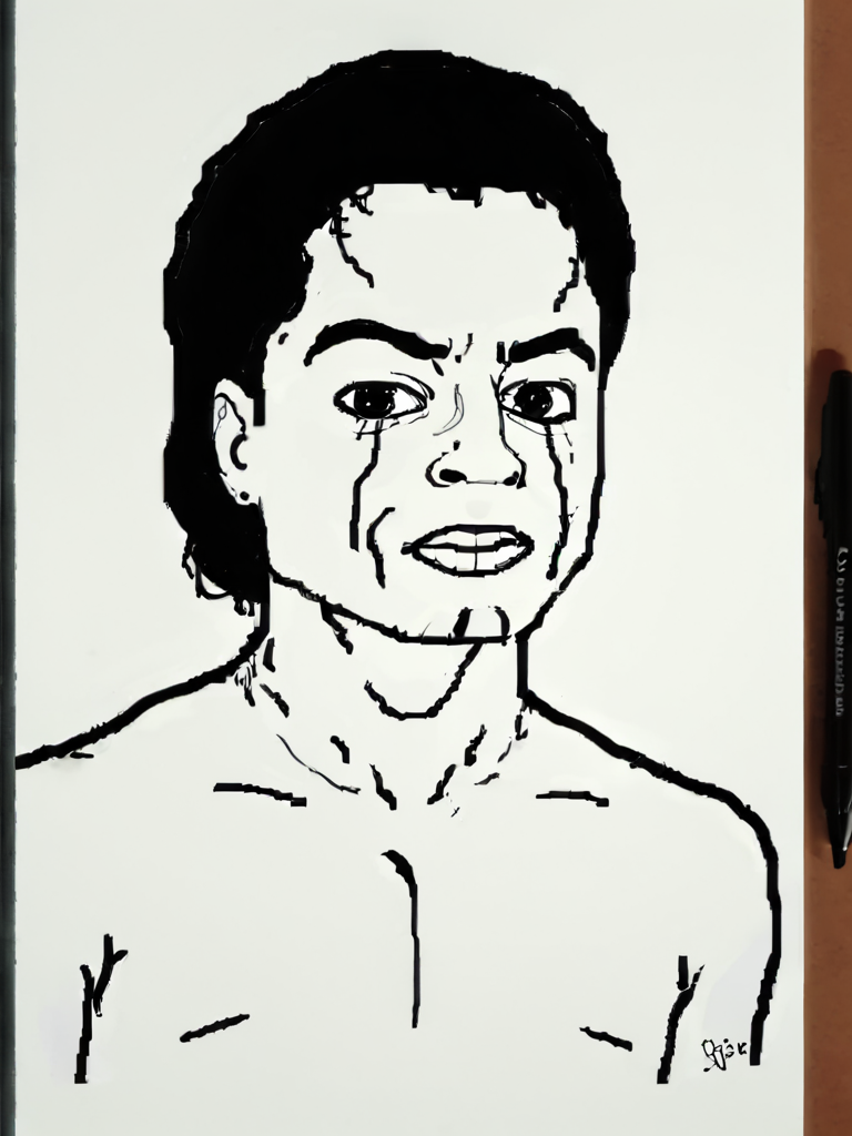 <lora:soyjak_XL:1> micheal jackson as soyjak drawing