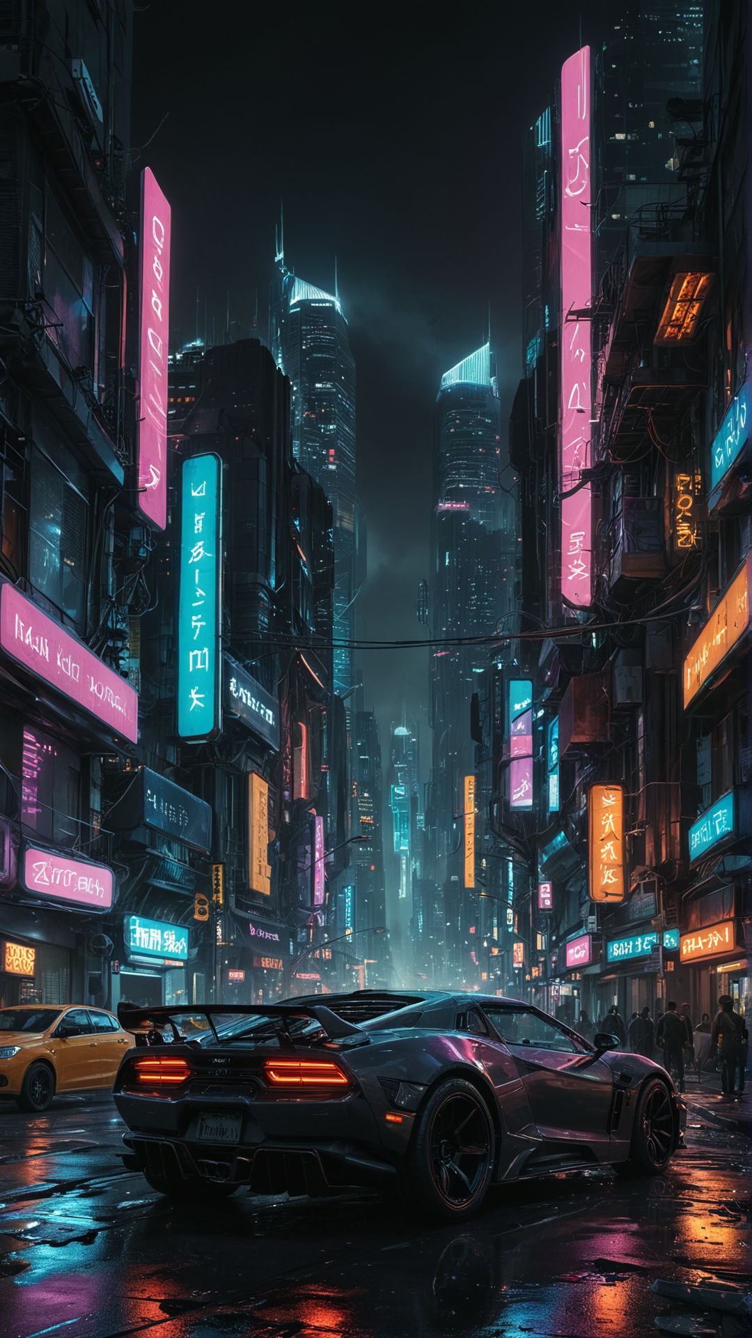modern digital art, futuristic cityscape, neon lights, flying cars, towering skyscrapers, cyberpunk aesthetic, vibrant colors, dynamic composition, reflective surfaces, bustling atmosphere, advanced technology 
(masterpiece, award winning artwork)
many details, extreme detailed, full of details,
Wide range of colors, high Dynamic
 <lora:add-detail-xl:1> 
<lora:WildcardX-XL-Detail-Enhancer:0.9>
 <lora:zavy-cntrst-sdxl:0.245> dark, chiaroscuro, low-key 
<lora:RMSDXL_Creative:0.24> 
<lora:dvr-lnds-sdxl:0.22> dvr-lnds-sdxl