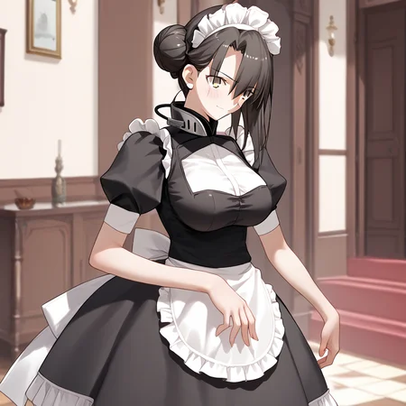 <lora:Takeuchi_Takashi_PonyXL_style_v01:1>
<lora:agent.pony:1>
score_9 , score_8_up , score_7_up , source_anime , 
masterpiece , best quality , ultra-detailed , 
BREAK
agent \(girls' frontline\), maid
1girl , woman , huge breasts , light smile , light blush , ((jeanne d'arc (fate)):0.5)  , 
long black hair  , maid dress ,  
corner