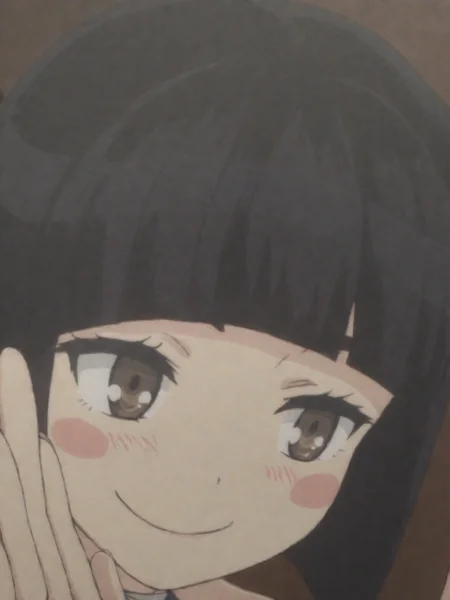Otome_Saotome_LW, black hair, bob cut, short hair, blunt bangs, brown eyes, 1girl, solo,BSSPYCB,blush stickers,smile,portrait,rabbit ear pose,<lora:Otome Saotome:0.8>,<lora:PYCB:0.8>