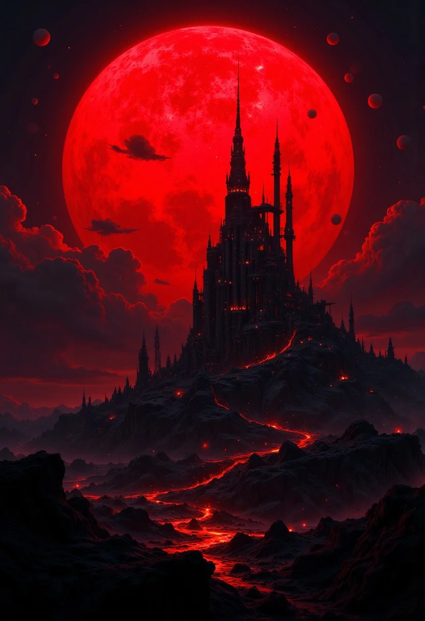 masterpiece, high detail, masterpiece, space station silhouetted by giant dull red sun, great lighting, highest definition, HD32K, wallpaper, hyperdetailed, mythp0rt, photorealistic
