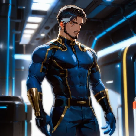<lora:YHAN:.6>, 1boy,beard,black hair,facial hair,male focus,multicolored hair,muscular,bodysuit,pants,mustache,
cowboy shot, 
(very short hair, beard, bara, mature, facial hair, stubble, beard, full beard, sideburn, beard, a lot of beard, ), facial hair,male focus, muscular male, muscular male, bara, mature,  bara, mature, aixiwuganda_(20222192), very awa, masterpiece, best quality, absurdres, newest, perfect quality, detailed background, intricate details,
<lora:slider_Body Type_alpha1.0_rank4_noxattn_last:3><lora:style_Anime Summer Days 2 Style SDXL_LoRA_Pony Diffusion V6 XL:.6><lora:slider_cfg_scale_boost:.7><lora:Artist6p:.55>, Artist6p, Artist04p,<lora:slider_il_brightness_slider_d1:-1><lora:slider_il_contrast_slider_d1:-1><lora:slider_DarkSlider1.2_alpha1.0_rank16_full_300steps:-.6>