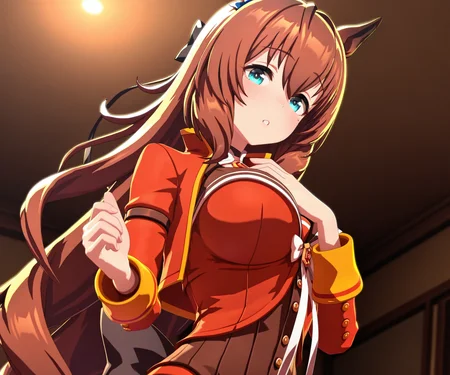 masterpiece, best quality, amazing quality, , 1girl, solo,  looking at viewer,  <lora:Maruzensky in game 3D ILL-v2:1> ummsmingame, 3d, maruzensky \(umamusume\),