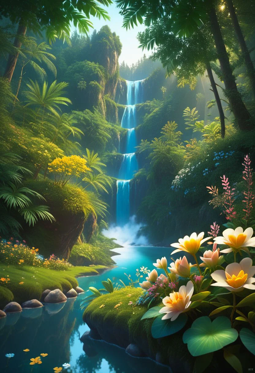 cartoon_furry, score_9, score_8_up, score_7_up,
rating_safe
hyperdetailed, hyperrealistic, 8k, high quality, hi res, best quality, high quality, absurd res, natural lighting, intricate, soft warm lighting, source_anime,
scenario, beautiful forest,waterfall, river, trees, shrubs, flowers