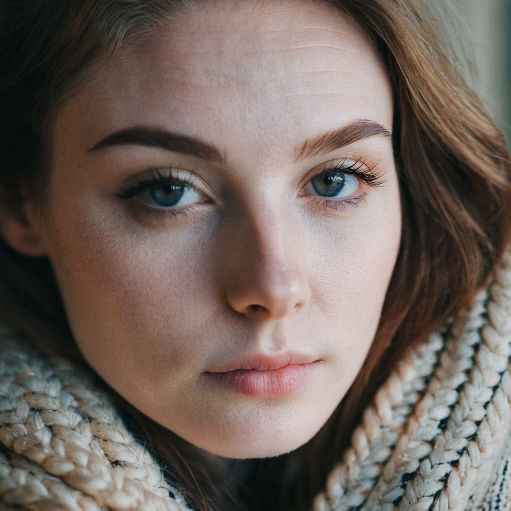 instagram photo, closeup face photo of 23 y.o Chloe, pale skin, cozy, natural skin, soft lighting, (cinematic, film grain:1.1)