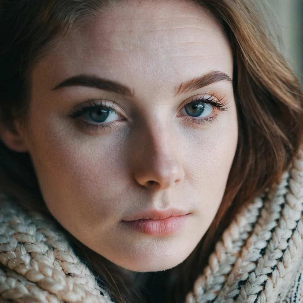 instagram photo, closeup face photo of 23 y.o Chloe, pale skin, cozy, natural skin, soft lighting, (cinematic, film grain:1.1)