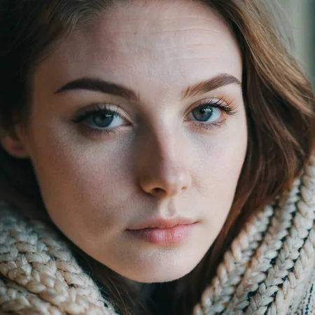 instagram photo, closeup face photo of 23 y.o Chloe, pale skin, cozy, natural skin, soft lighting, (cinematic, film grain:1.1)