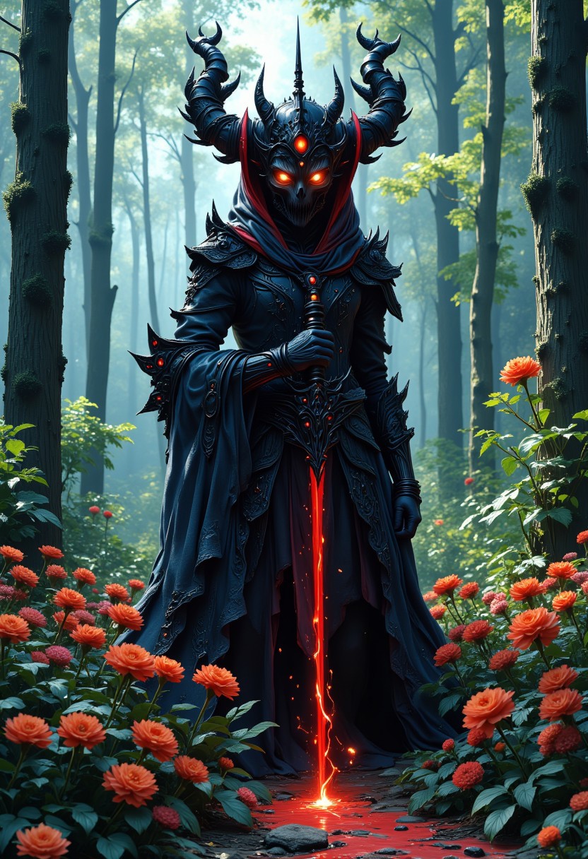 Oil painted. Create a fantasy image that combines the style of oil painting and digital painting in a unique art