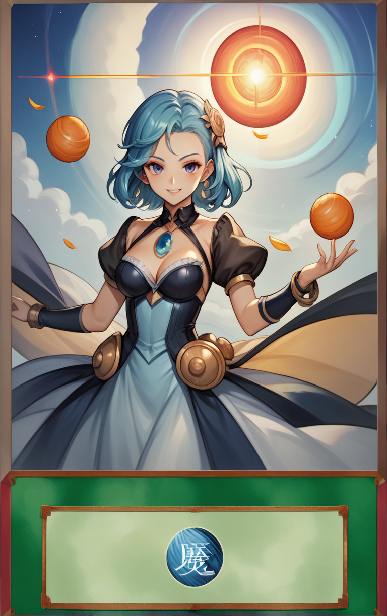 score_9, score_8_up, score_7_up, looking at viewer,  BREAK
YuGiOh_GreenTrapAnimeCards_ownwaifu, 
card \(medium\),
1girl, duel monster, 
<lora:YuGiOh_GreenTrapAnimeCards_ownwaifu:0.65>,