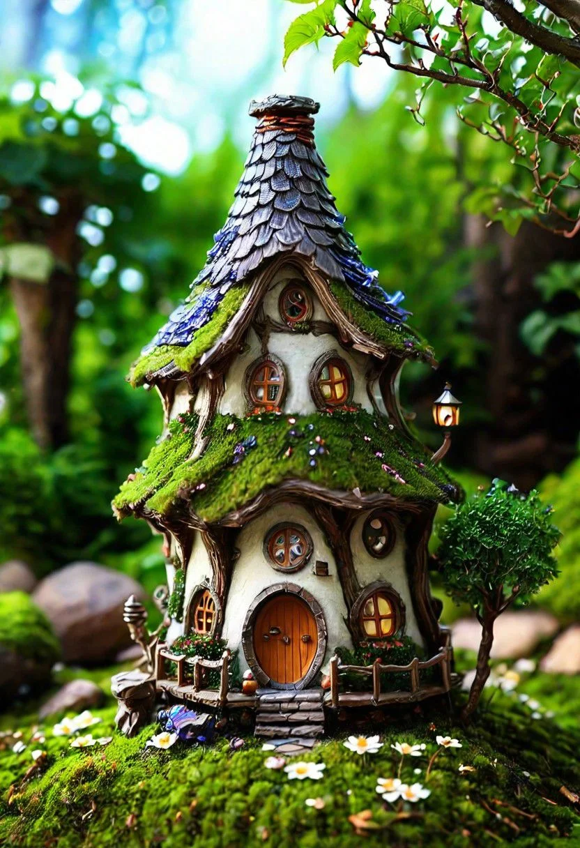 Miniature house mage , high quality, detailed background, 8k,35mm