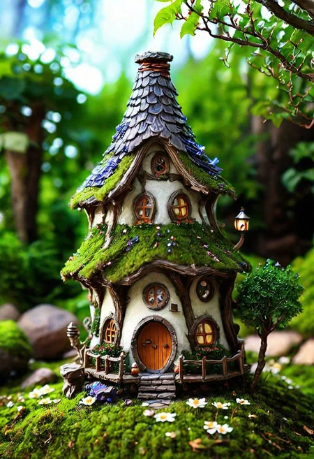 Miniature house mage , high quality, detailed background, 8k,35mm