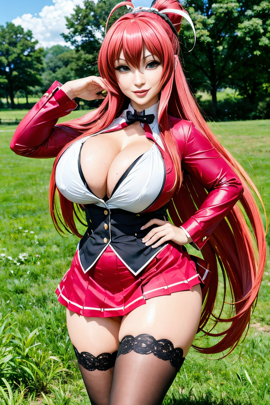 (Realisitc:1.5) EdobRiasGremory woman <lora:EdobRiasGremoryPelenkaReal_v1.0:0.8>