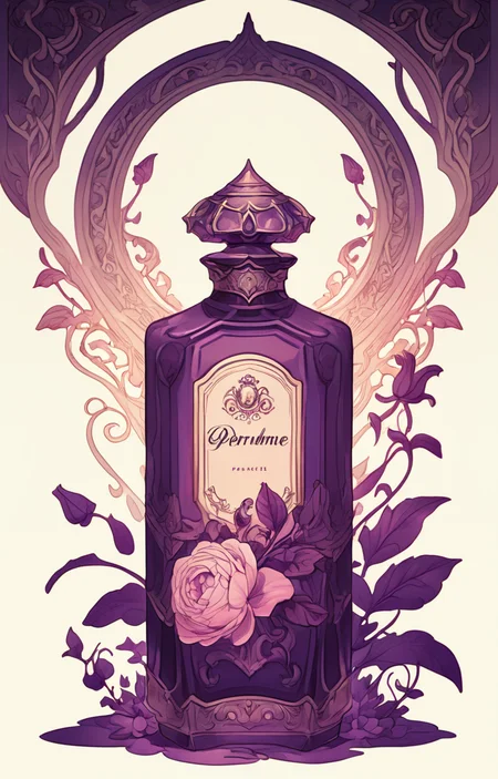 masterpiece,best quality,<lora:tbh33-sdxl:0.9>,illustration A bottle of perfume in garden