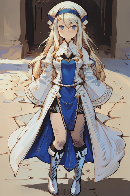 priestess \(goblin slayer!\),blue eyes,long hair, blonde hair,white headwear,white dress,frilled sleeves, blue pelvic curtain,(black shorts:0.9),thighhighs,white boots, priestess-shirt, (Bravely Default Style), blue eyes, <lora:pony\char\anime\priestess_goblin slayer_PONY_epoch-000020.safetensors>, <lora:styles\Akihiko_Yoshida_Chibi_clip_skip-000017.safetensors>, <lora:styles\BravelyDefault.safetensors>, <checkpoint:[Pony] prefectPonyXL_v10.safetensors>, <checkpoint:[SD15] Anime_Sketchink.safetensors>