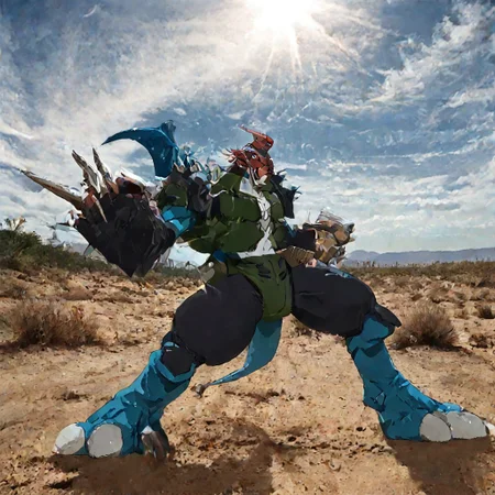 score_9, score_8, score_7, Paildramon, attacking, arm forward, medium shot