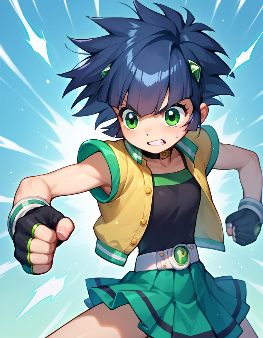 score_9, score_8_up, score_7_up,  1girl, source_anime, solo focus, kaoru transformation,   Energetic Spinning Kick with Reverse Grip: Spin around with a powerful kick your hand reversing grip mid-air showcasing both power and dexterity. <lora:Kaoru-50:1>