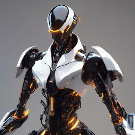 FUNDING,future,concept robot,black robot solo,standing,full body,glowing,robot,black background,mecha,science fiction,scythe,extra arms,<lora:FN_WeiLai-000005:1>,