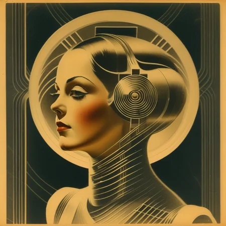 ARSMJSTYLE, ArtDecoVintageFuture, female portrait