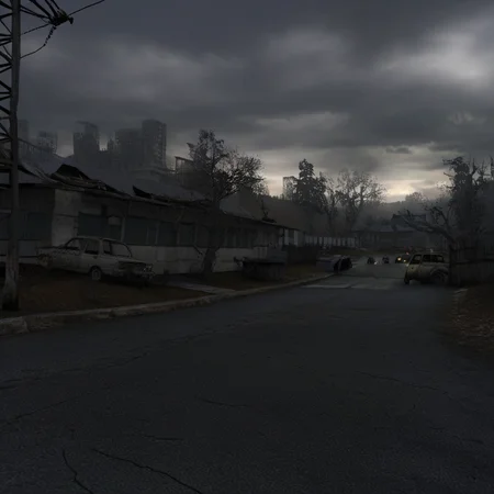<lora:lora:1> no humans, car, motor vehicle, ground vehicle, tree, scenery, road, outdoors, sky, cloud, building, street, window, cloudy sky, house  <lora:Postapocalyptic_by_Styx_SDXL:0.7>