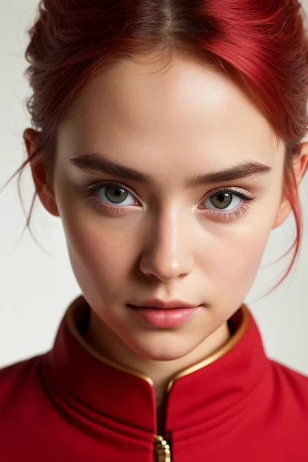 real, atmospheric scene, masterpiece, best quality, (detailed face, detail skin texture, ultra-detailed body), 24mm, 4k textures, soft cinematic light, <lora:shinhati_lora_smf_v1-000003:0.9>,1girl, sh1nh4t1-smf holding a red lightsaber in a battlefield, white hair, short hair, makeup, full body, battle stancevibrant, neon colors, , highly detailed,byJocelyn Hobbie and Charles Dwyer, Triadic color guide,Leica Q2 with Summilux 28mm f/1.7 ASPH, hanfu,clear face, Ultra High Resolution, wallpaper, 8K,Rich texture details, hyper detailed, detailed eyes, detailed background, dramatic angle, epic composition, SimplepositiveXLv1 (masterpiece, high quality, fisheye:1.2), (close-up portrait:1.1), solo, model photoshoot, (red theme:1.1), a stylish girl,