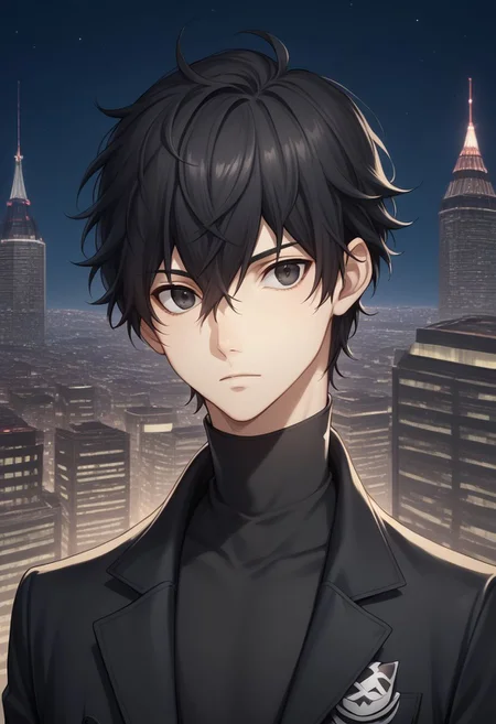 score_9, score_8_up, source_anime, highly detailed, 1boy, solo, male_focus, slender, skinny,
ren, 1boy, male focus, black hair, solo, mask, simple background, black eyes, looking at viewer, black coat, upper body, coat, hair between eyes,
outdoor, night, city,